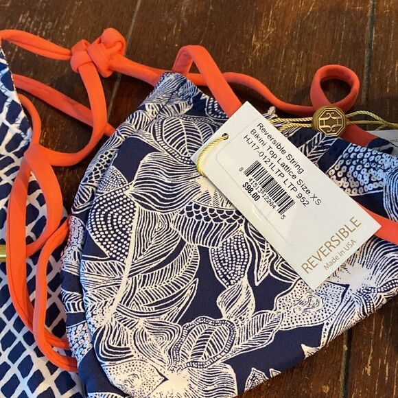 Helen Jon Women's Reversible String Bikini Swimwear Top - Picture 6 of 6